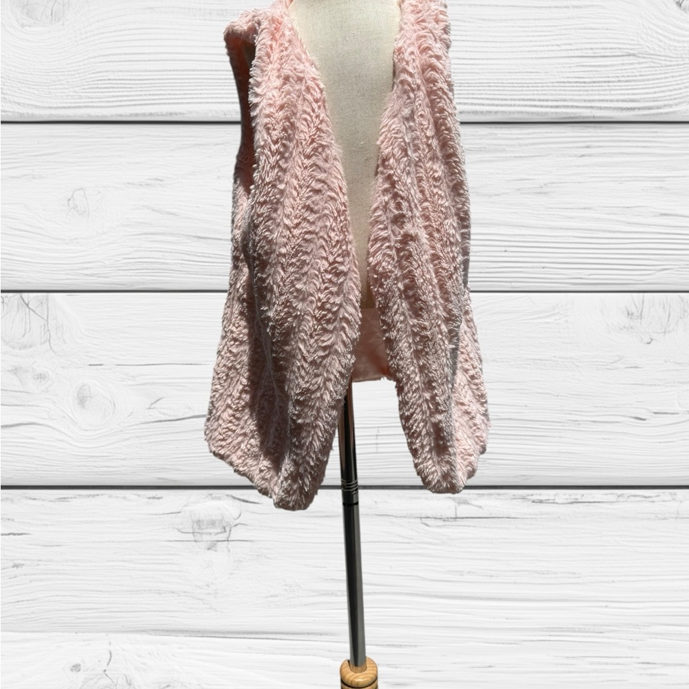 Knitworks Blush Pink Textured Open-Front Vest
